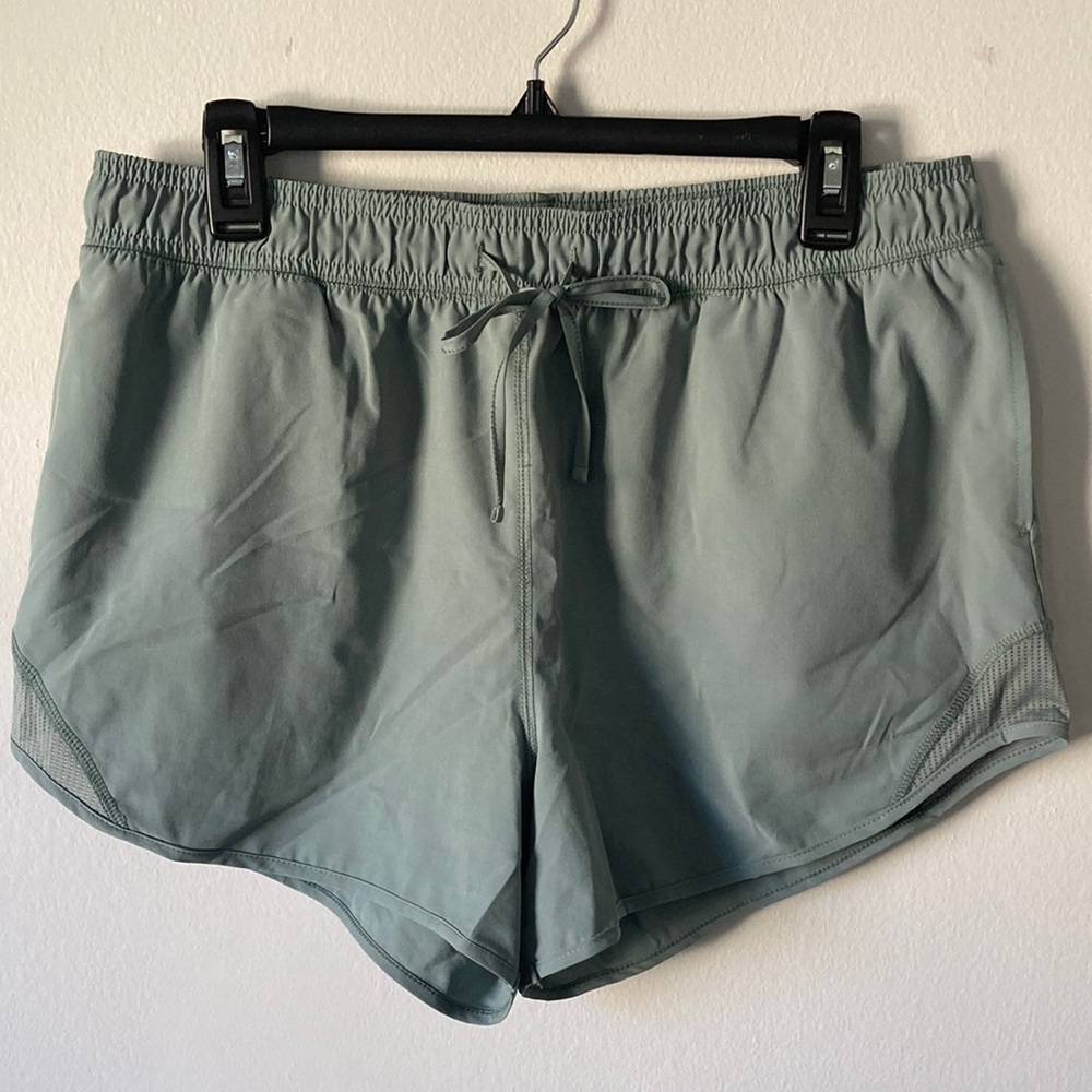 Sage green athletic shorts